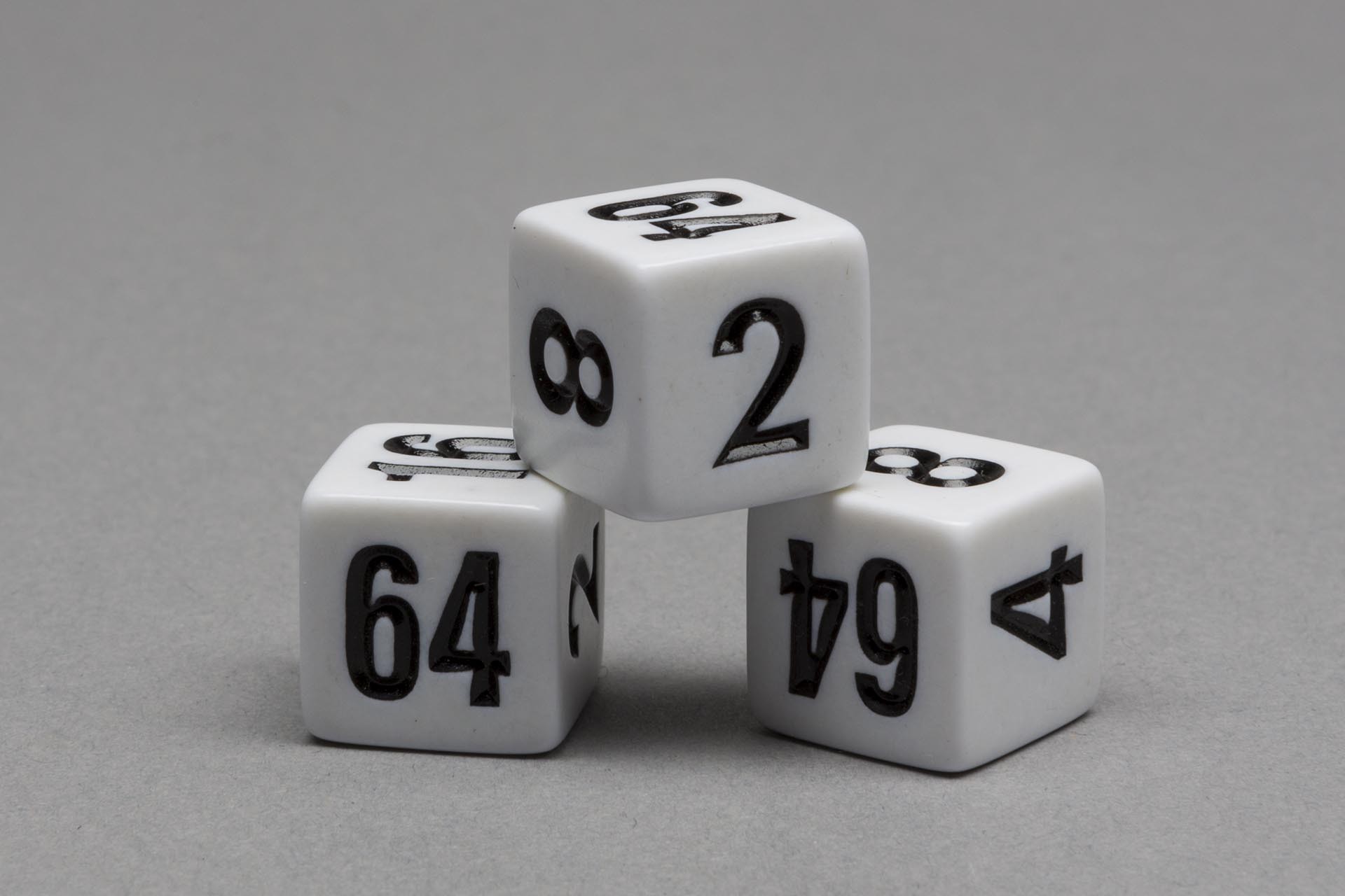 dice 2-4-8-16-32-64 for Backgammon