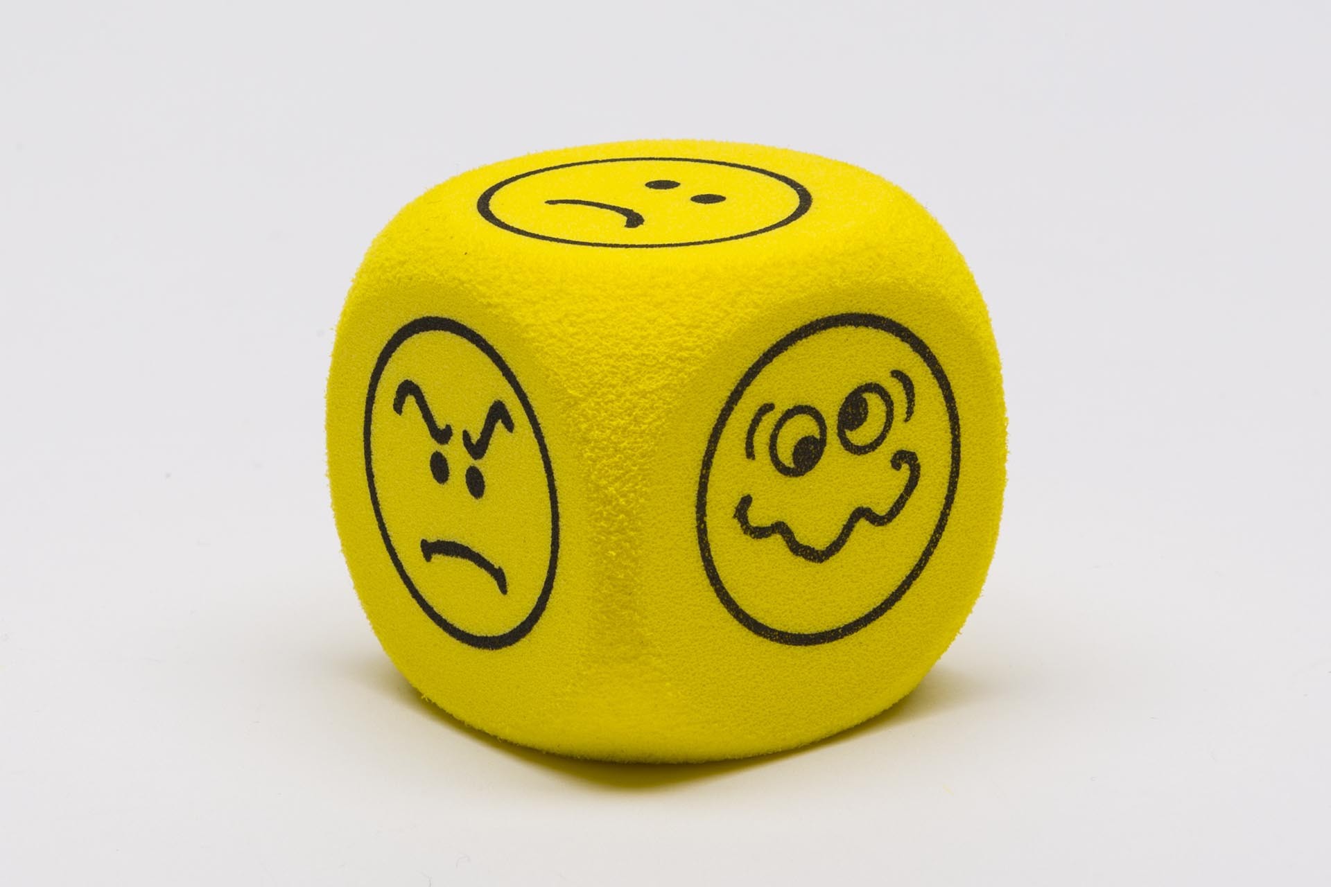 Foam dice 40mm with emotion faces