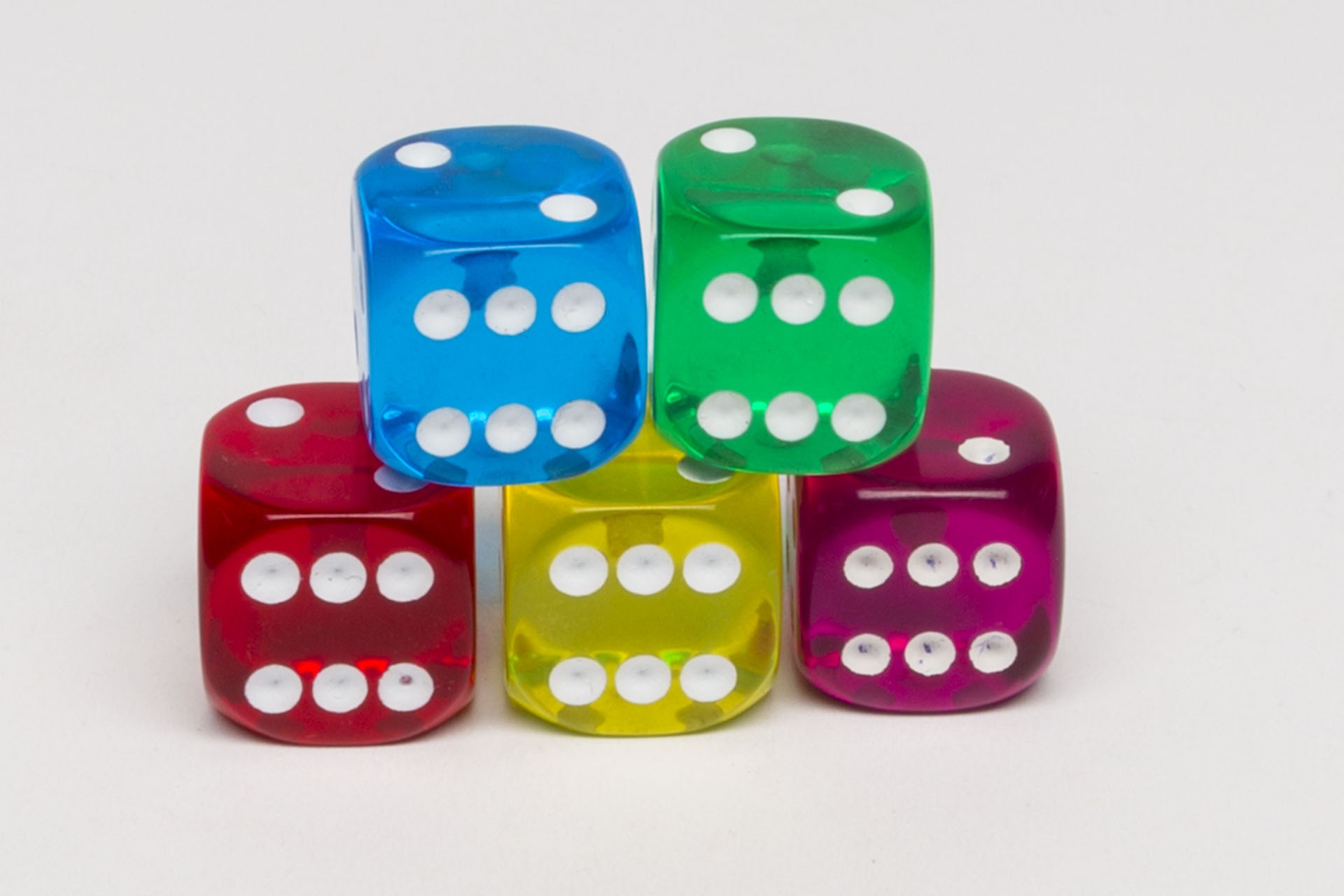 6-sided dice transparent