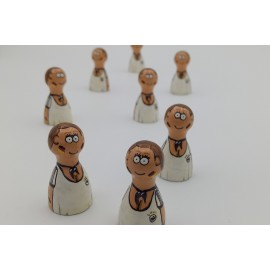 Handpainted pawns - Soccer fan woman