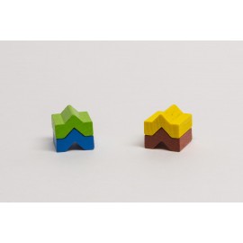 Roof, stackable wooden parts