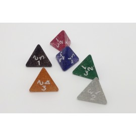 4-sided dice glitter