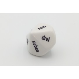 10 sided german word number dice 1 to 10