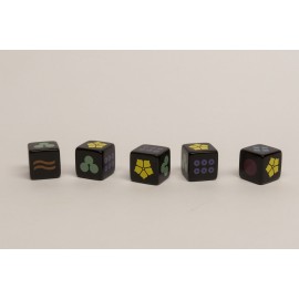 Color dice with symbols 15mm