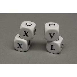Dice with Roman numbers V - M