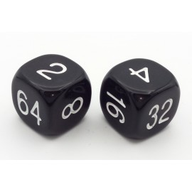 dice 2-4-8-16-32-64 for Backgammon