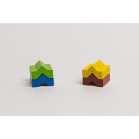 Roof, stackable wooden parts