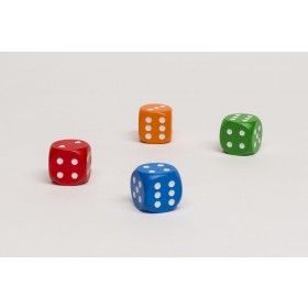 Wooden standard dice - white dots