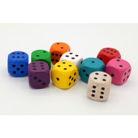 Wooden standard dice - black dots